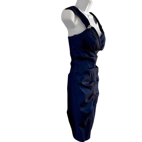 Dress Barn Collection Embellished Navy Evening Party Dress Size 6 - Picture 8 of 12
